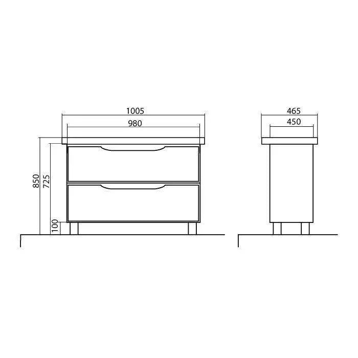Mobilier de baie pe pardoseală Venice, Alb pentru 2 baterii