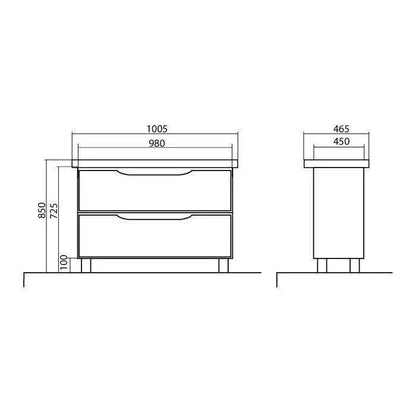 Mobilier de baie pe pardoseală Venice, Alb pentru 2 baterii