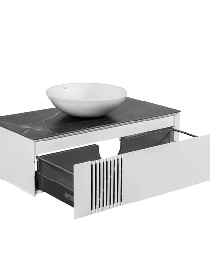 Mobilier de baie suspendat Manhattan (Zero), Alb