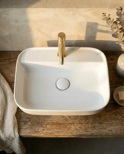Lavoar ceramic dreptunghiular A422B – alb lucios