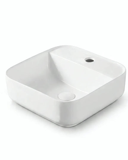 Lavoar ceramic pătrat A423B – alb lucios