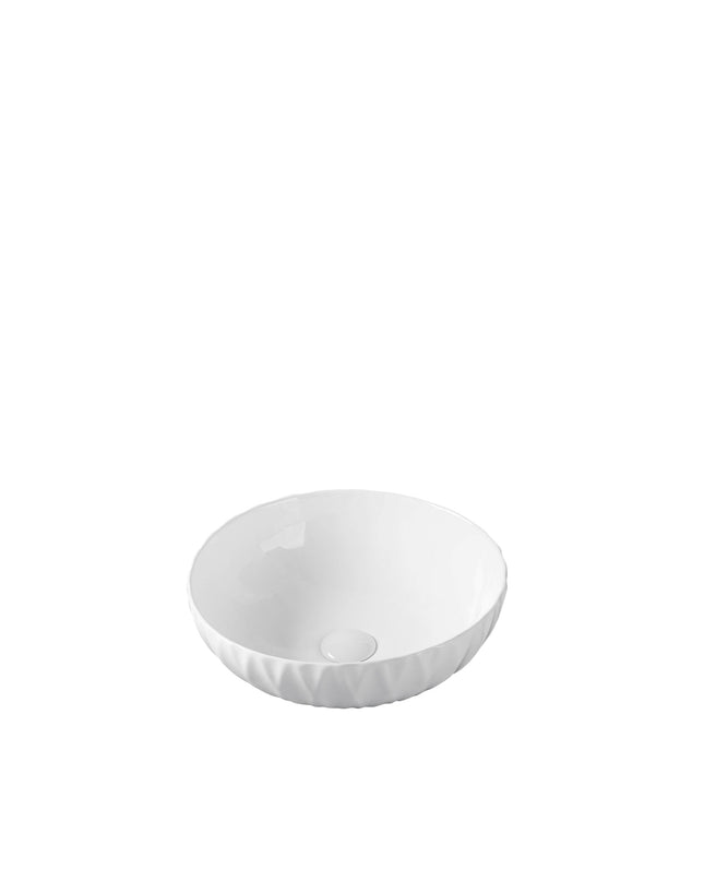 Lavoar pe blat rotund ceramic alb - A435H