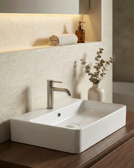 Lavoar ceramic dreptunghiular A451 – alb lucios
