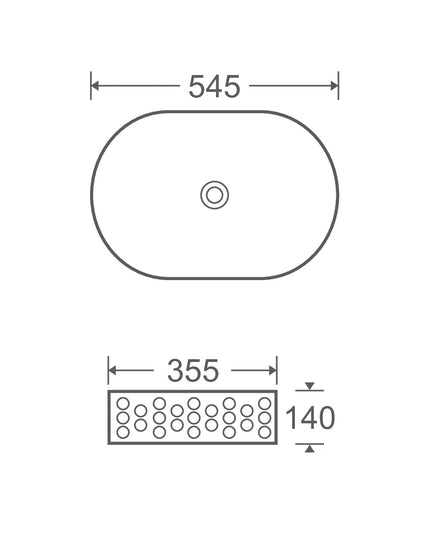 Lavoar ceramic oval A509T – alb lucios, exterior texturat
