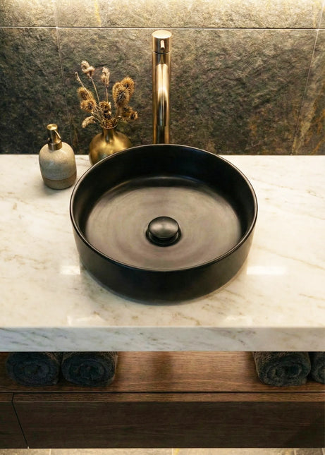 Lavoar ceramic rotund A524-CBK-M – design modern negru mat