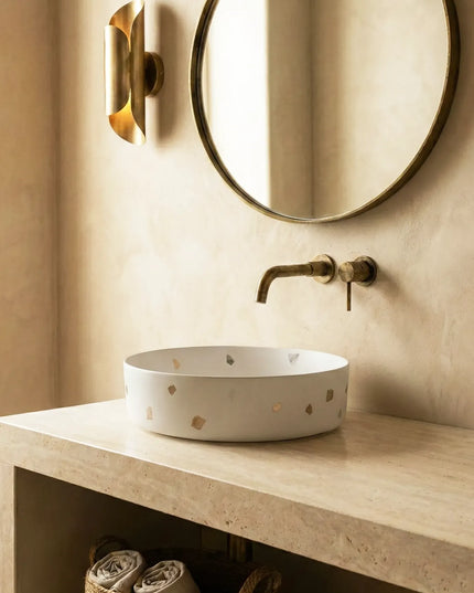 Lavoar Terrazzo  Alb pe blat  A524-DC01