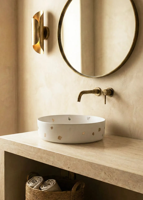 Lavoar Terrazzo  Alb pe blat  A524-DC01