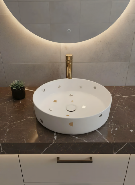 Lavoar Terrazzo  Alb pe blat  A524-DC01