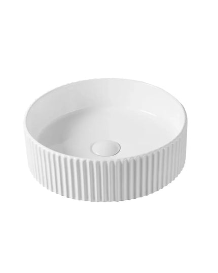 Lavoar rotund ceramic alb A545 – design texturat modern