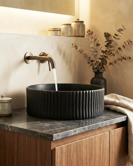 Lavoar ceramic rotund A545-CBK-M – design modern negru mat