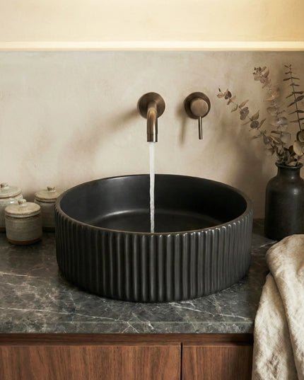 Lavoar ceramic rotund A545-CBK-M – design modern negru mat
