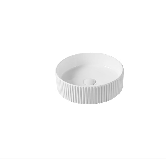 Lavoar rotund ceramic alb A545 – design texturat modern