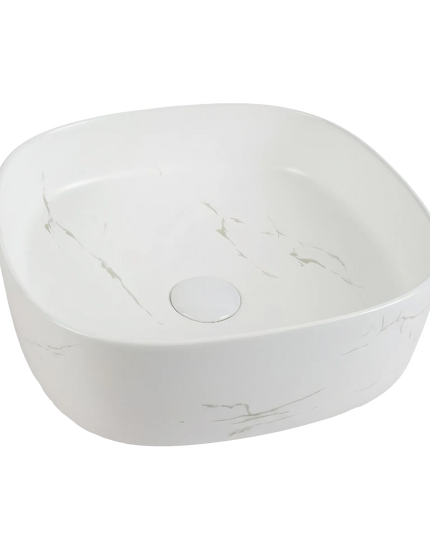 Lavoar ceramic pe blat alb cu finisaj marmorat – A707-CUGO7-M