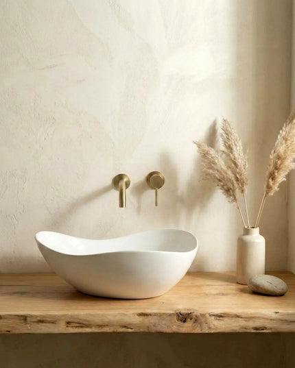 Lavoar ceramic A710 – alb lucios, formă atipică cu linii fluide
