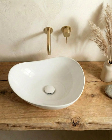Lavoar ceramic A710 – alb lucios, formă atipică cu linii fluide