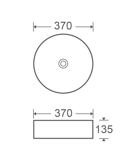 Lavoar Rotund Alb  din Ceramică cu Finisaj Marble Subtil - a712-cugo04-m