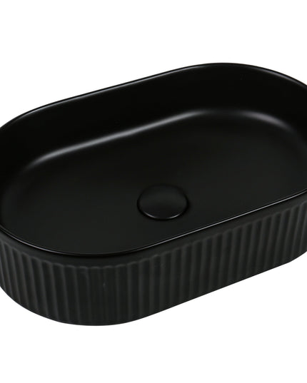 Lavoar ceramic oval A721-CBK-M – negru mat cu textură striată