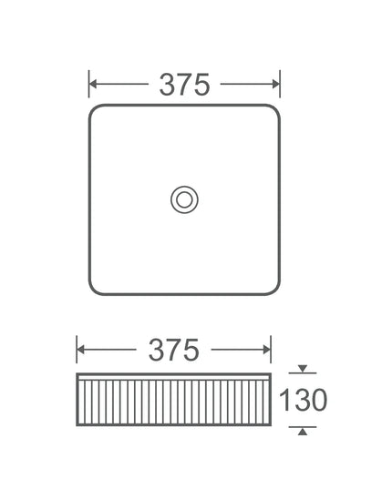 Lavoar ceramic pătrat A722-CBK-M – negru mat, exterior texturat