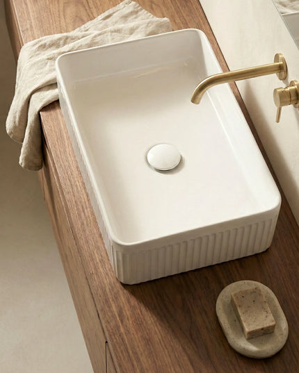 Lavoar ceramic dreptunghiular A723 – alb lucios, exterior texturat