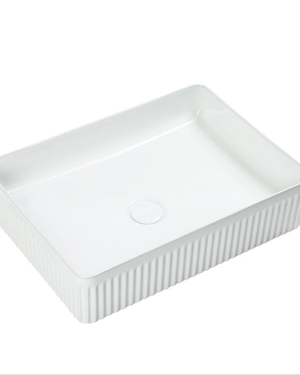 Lavoar ceramic dreptunghiular A723 – alb lucios, exterior texturat