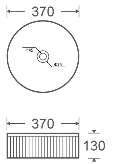 Lavoar ceramic rotund A725 – alb lucios, exterior texturat
