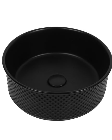 Lavoar ceramic rotund A733-CBK-M – negru mat, exterior texturat