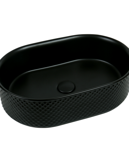 Lavoar ceramic oval A739-CBK-M – negru mat, exterior texturat