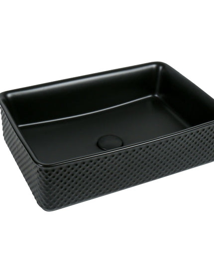 Lavoar ceramic dreptunghiular A740-CBK-M – negru mat, exterior texturat