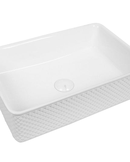 Lavoar ceramic dreptunghiular A740 – alb lucios, exterior texturat