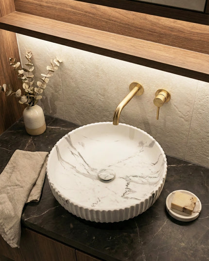 Lavoar ceramic rotund -design marmorat (A746-P818M)