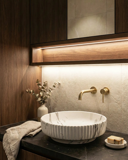 Lavoar ceramic rotund -design marmorat (A746-P818M)