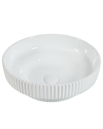 Lavoar ceramic rotund A746 – alb lucios, exterior texturat