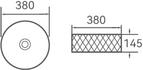 Lavoar ceramic rotund A787 – alb lucios, exterior texturat