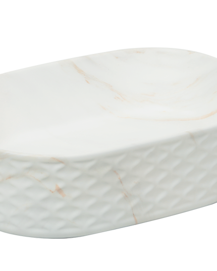 Lavoar ceramic oval A788-P816M – design marmorat alb mat