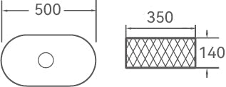 Lavoar ceramic oval A788 – alb lucios, exterior texturat