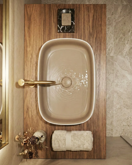Lavoar ceramic dreptunghiular A798-CWCF-MRS – design modern maro mat și alb mat