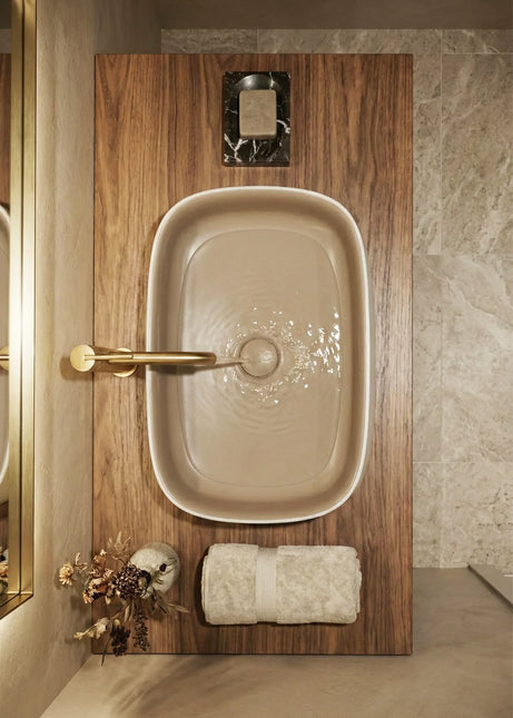 Lavoar ceramic dreptunghiular A798-CWCF-MRS – design modern maro mat și alb mat
