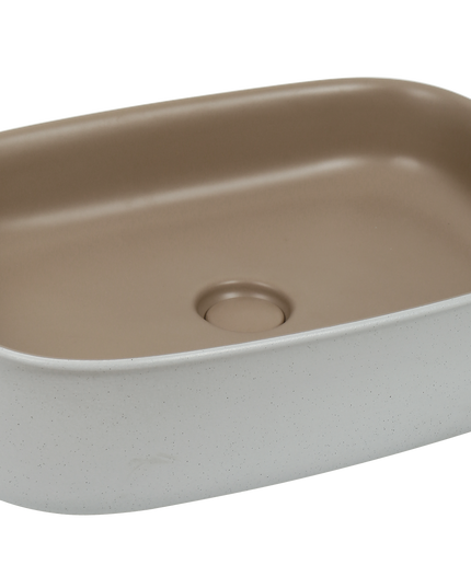 Lavoar ceramic dreptunghiular A798-CWCF-MRS – design modern maro mat și alb mat
