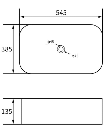 Lavoar ceramic dreptunghiular A798-CWCF-MRS – design modern maro mat și alb mat