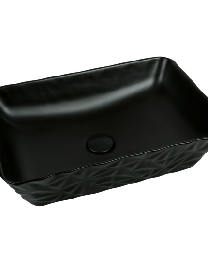 Lavoar ceramic dreptunghiular A821-CBK-M – negru mat texturat