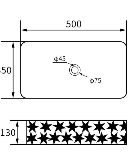 Lavoar ceramic dreptunghiular A821-CBK-M – negru mat texturat
