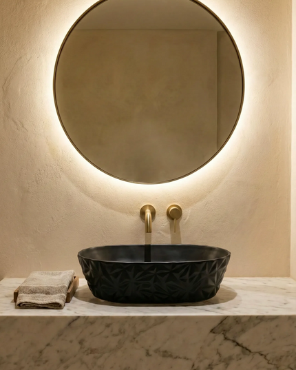 Lavoar ceramic oval A824-CBK-M – negru mat texturat