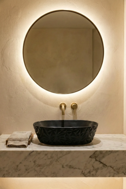 Lavoar ceramic oval A824-CBK-M – negru mat texturat