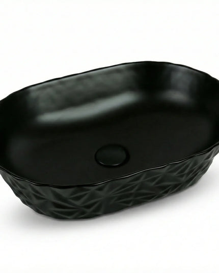 Lavoar ceramic oval A824-CBK-M – negru mat texturat