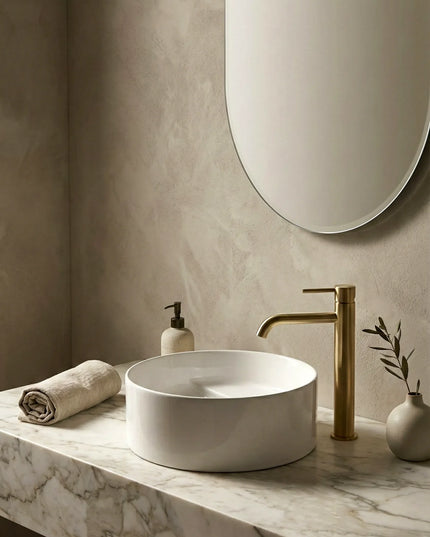 Lavoar ceramic rotund A832 – alb lucios