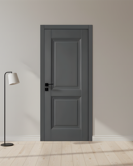 Ușă interior antracit JYA-067 cu toc reglabil – design modern, complet echipată