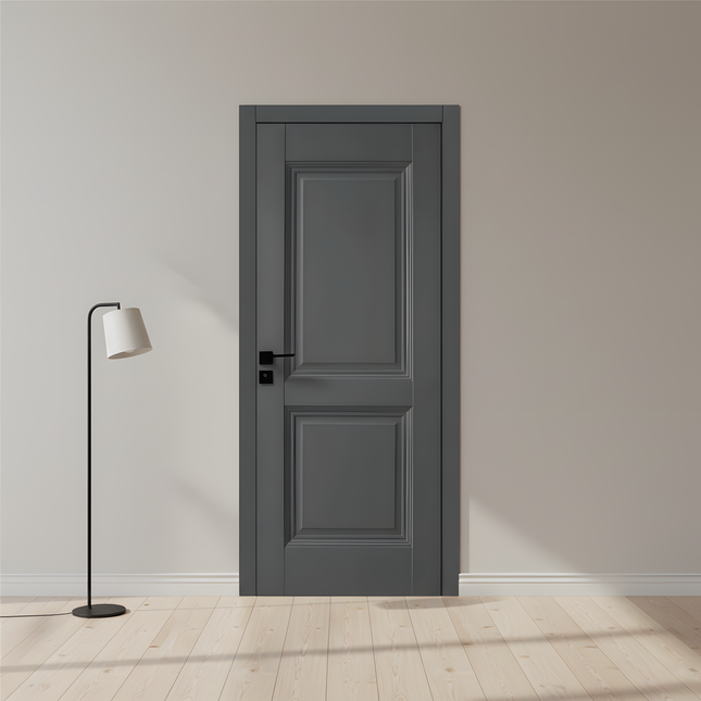 Ușă interior antracit JYA-067 cu toc reglabil – design modern, complet echipată