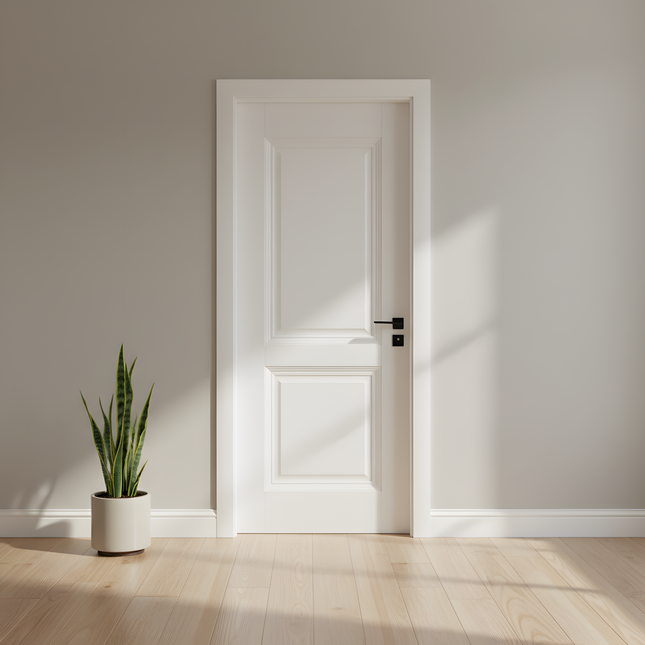 Ușă de interior albă JYA-067 cu toc reglabil – modernă, ușor de montat