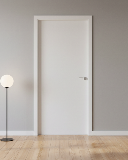 Ușă de interior Pulls alb mat cu toc reglabil – design discret, complet echipată, livrare rapidă