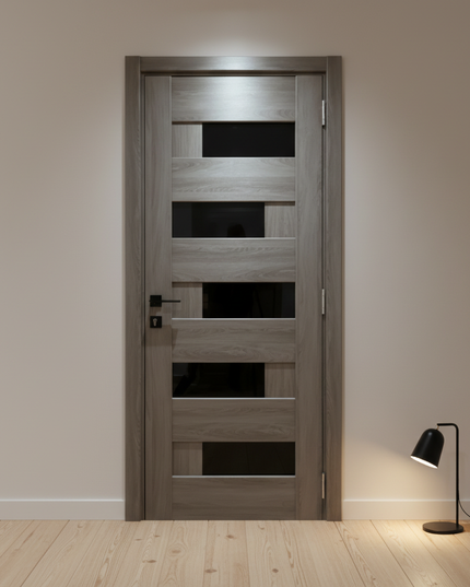 Ușă de interior RINO 16 Eugene Oak cu toc reglabil – aspect de stejar natural, complet echipată, livrare rapidă